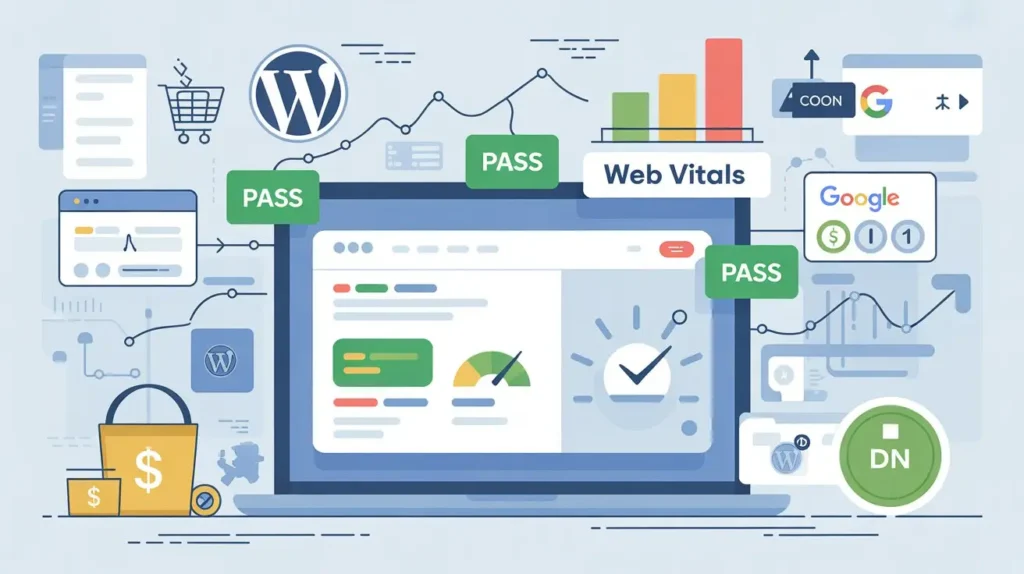 Slow Website Speed: How It Kills Your Google Rankings and Sales in 2026 WordPress website achieving core web vitals pass with Google optimization CDN and improved page speed performance