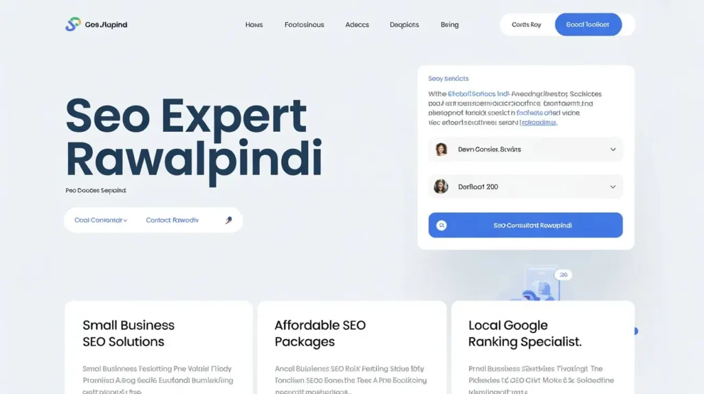 SEO Expert Rawalpindi: What PKR 30,000 Gets Your Small Business in 2026 SEO expert Rawalpindi website design showing local SEO services, affordable packages, and business growth solutions