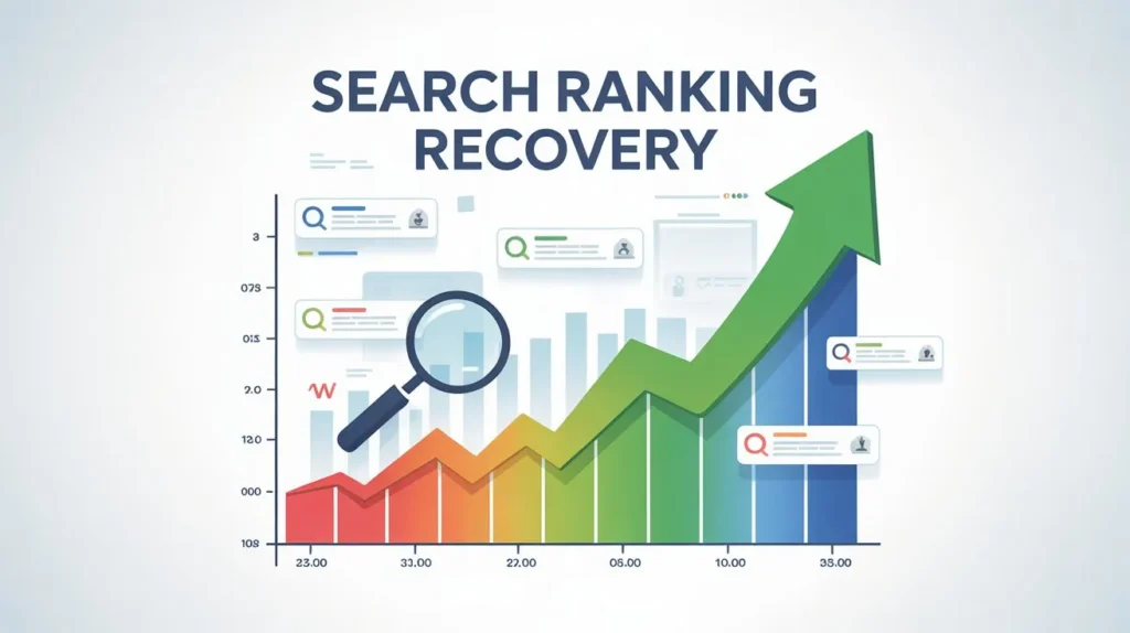 search ranking recovery process with keyword optimization graph