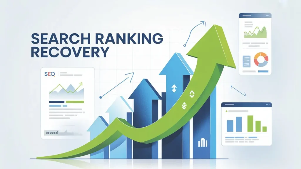 search ranking recovery strategy with upward seo growth