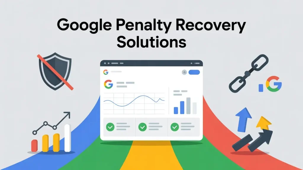 Google penalty recovery solutions showing ranking improvement and traffic growth after SEO recovery