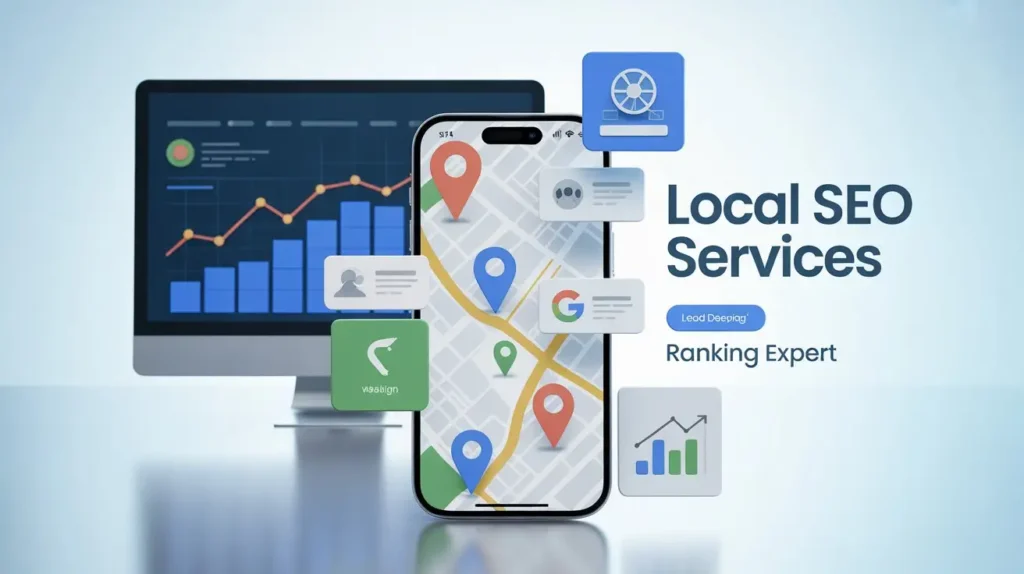 Local SEO analytics dashboard showing Google Maps performance tracking for small business near me in Islamabad