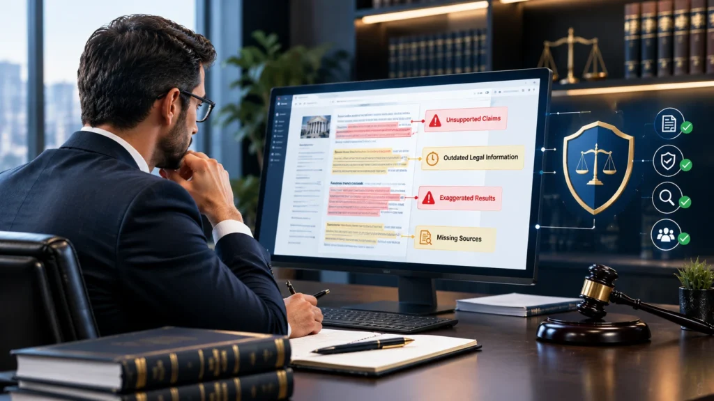 Legal article writing services with attorney reviewing legal content for compliance risk