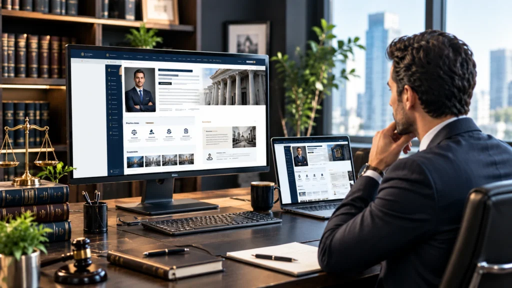 Attorney bio page on a professional law firm website showcasing credentials and legal expertise