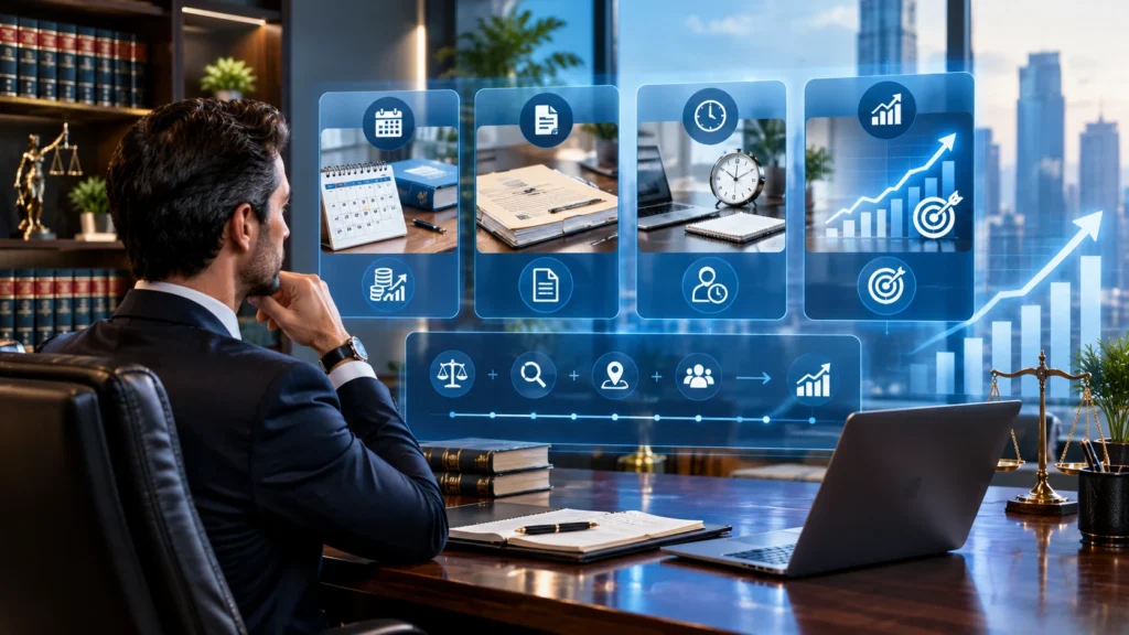 Attorney SEO specialist reviewing law firm SEO pricing, costs, strategy, and search visibility