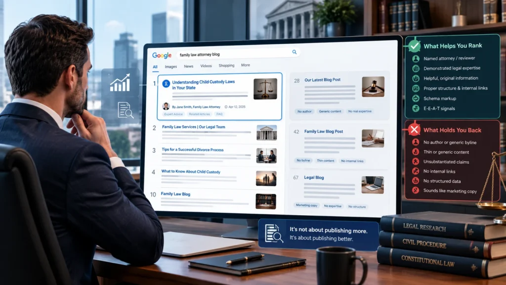 Why most law firm blogs don't rank in Google search result